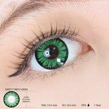 Load image into Gallery viewer, Sweety Firefly Green (1 lens/pack)-Colored Contacts-UNIQSO
