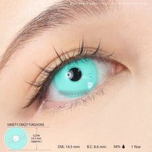 Load image into Gallery viewer, Sweety Crazy Turquoise (1 lens/pack)-Colored Contacts-UNIQSO
