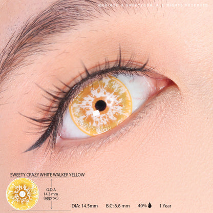 Sweety Crazy White Walker Yellow (1 lens/pack)-Crazy Contacts-UNIQSO