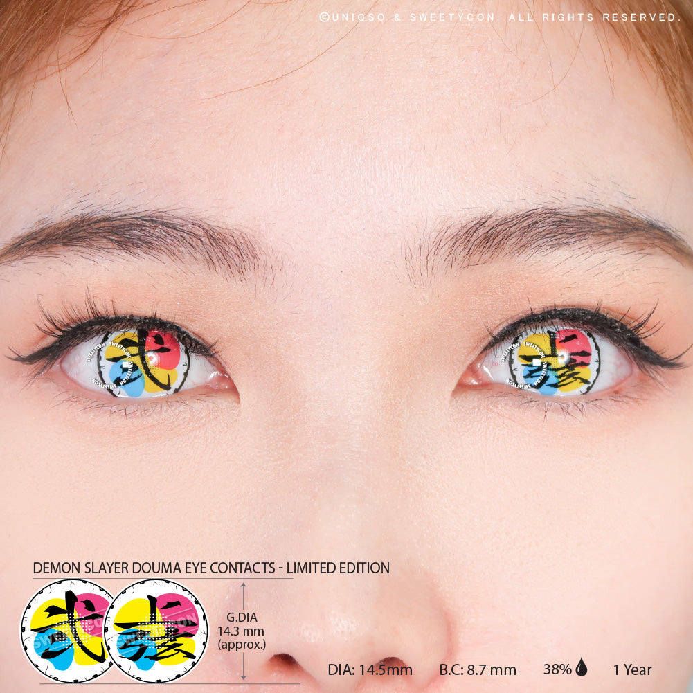 Demon Slayer Douma Eye Contacts - Limited Edition (2 lenses/pack)-Colored Contacts-UNIQSO