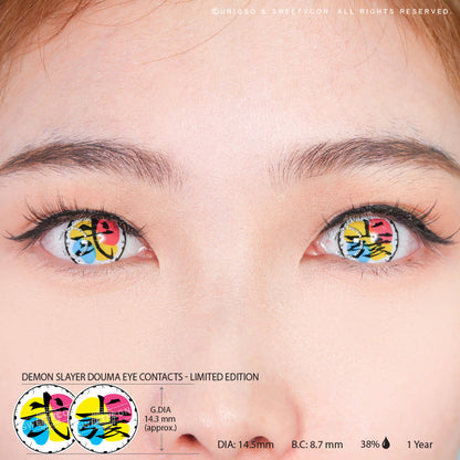 Demon Slayer Douma Eye Contacts - Limited Edition (2 lenses/pack)-Colored Contacts-UNIQSO