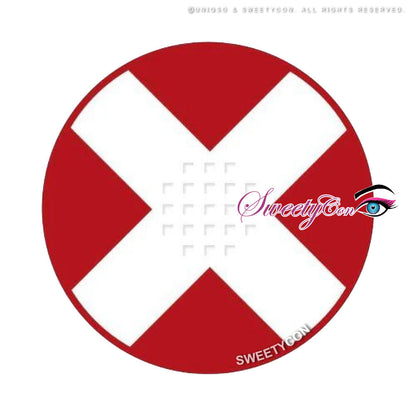 Sweety Crazy White Cross Red Eye (1 lens/pack)-Crazy Contacts-UNIQSO