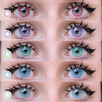 Sweety Crazy Candy Pop Blue (1 lens/pack)-Colored Contacts-UNIQSO