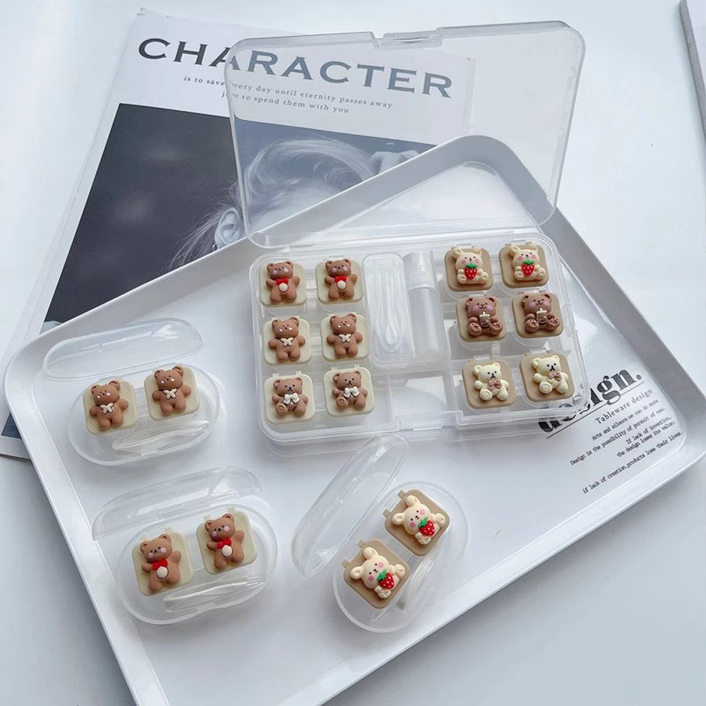 Cute 3D Contact Lens Case Travel Kit (6 Pairs)-Lens Case-SweetyCon