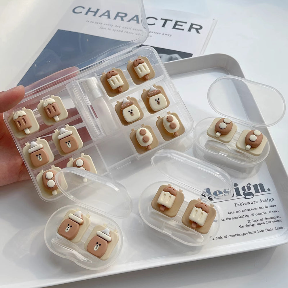 Cute 3D Contact Lens Case Travel Kit (6 Pairs)-Lens Case-SweetyCon