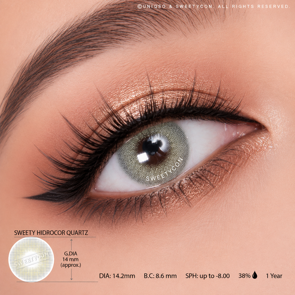 Sweety Hidrocor Quartz (1 lens/pack)-Colored Contacts-UNIQSO