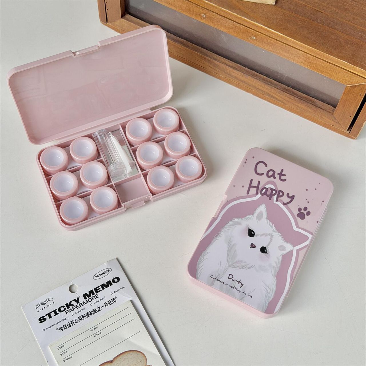 Lens Case Travel Kit - Happy Kitty-Lens Case-SweetyCon