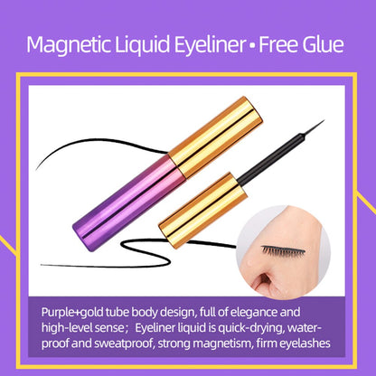 Natural Long Faux Mink Magnetic Eyelashes Full Kit Set (5 Pairs)-Magnetic Eyelash-SweetyCon