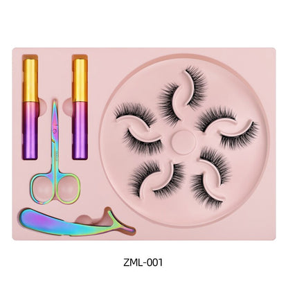 Natural Long Faux Mink Magnetic Eyelashes Full Kit Set (5 Pairs)-Magnetic Eyelash-SweetyCon