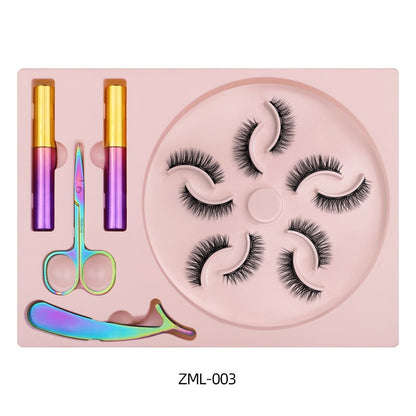 Natural Long Faux Mink Magnetic Eyelashes Full Kit Set (5 Pairs)-Magnetic Eyelash-SweetyCon