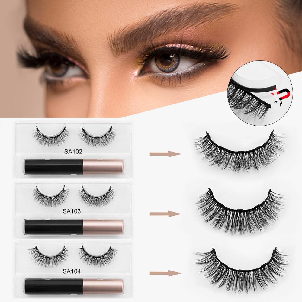 Natural Long Faux Mink Magnetic Eyelashes With Eyeliner-Magnetic Eyelash-SweetyCon