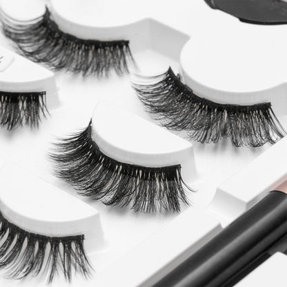 Sexy Sheep Mixed Designs Faux Mink Magnetic Eyelashes Kit Set (3 Pairs)-Magnetic Eyelash-UNIQSO