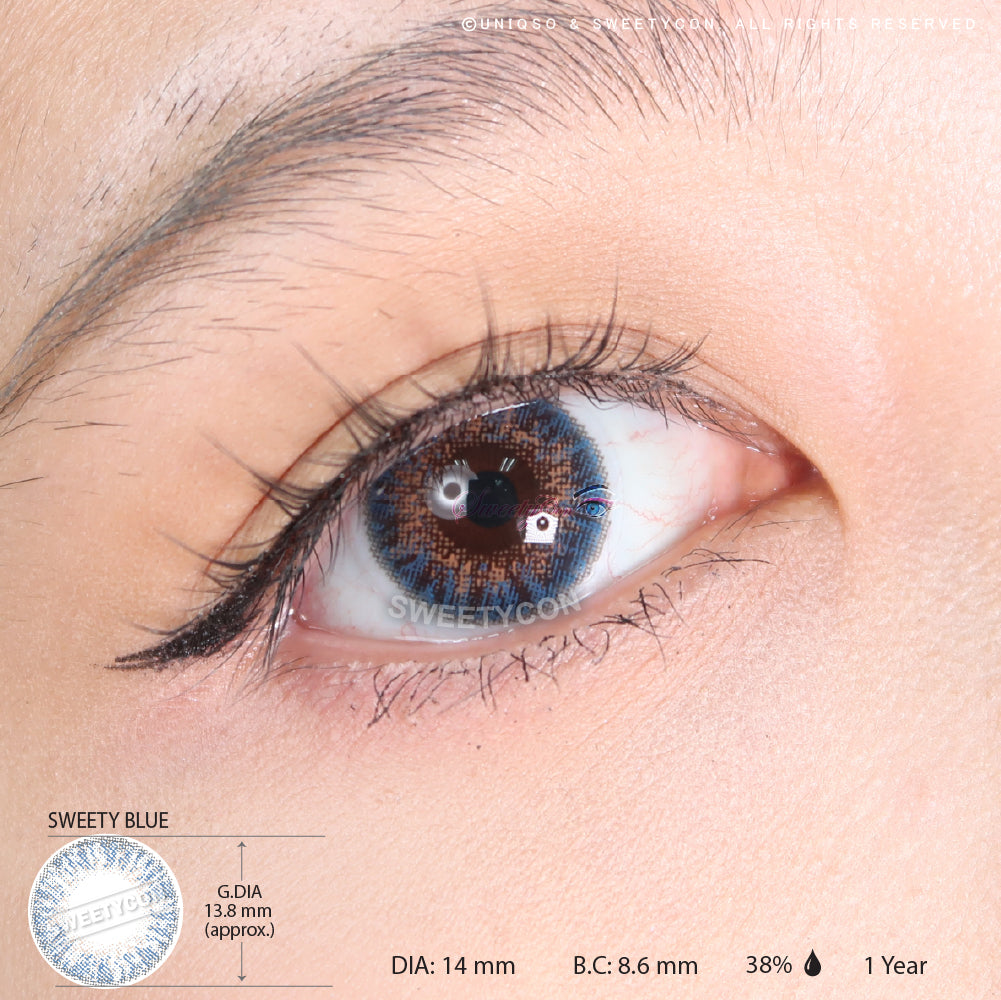 Sweety 3 Tones Blue Hazel (1 lens/pack)-Colored Contacts-SweetyCon
