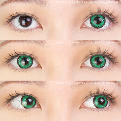Sweety Akaten Green (1 lens/pack)-Colored Contacts-SweetyCon