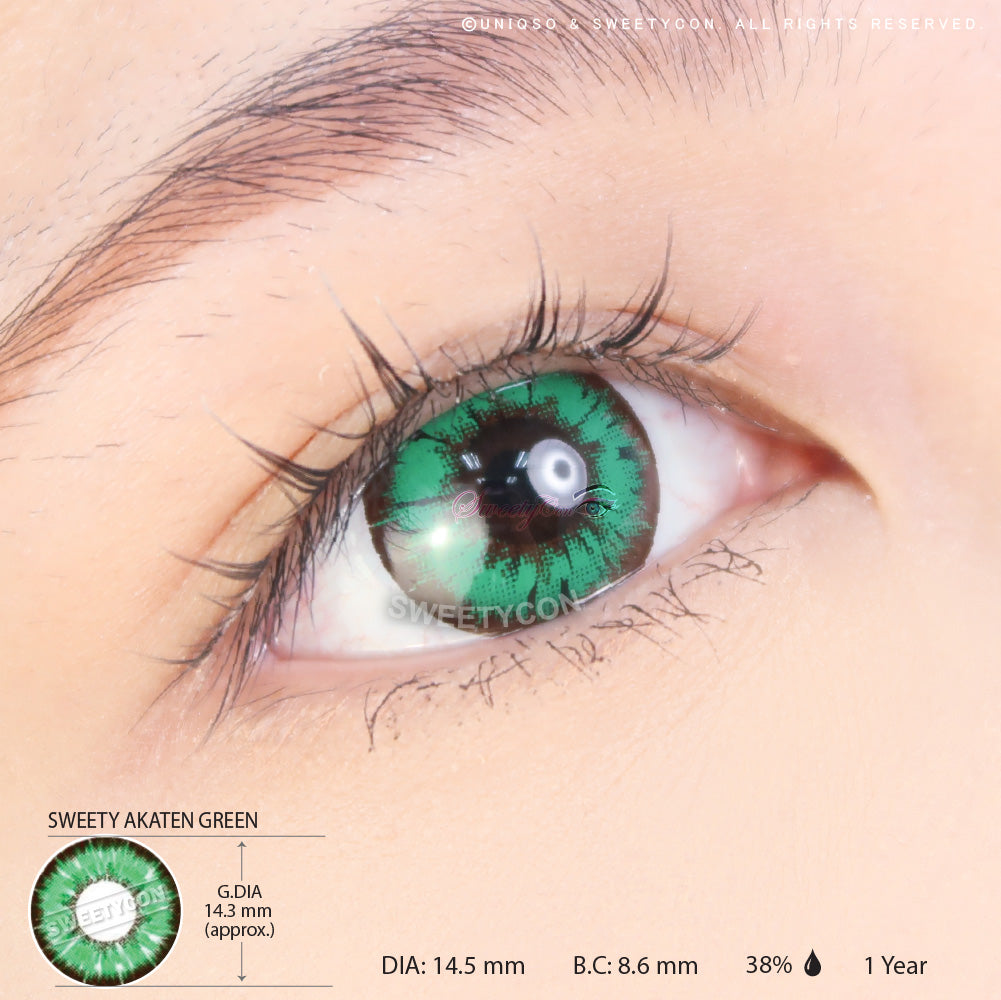 Sweety Akaten Green (1 lens/pack)-Colored Contacts-SweetyCon