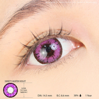 Sweety Akaten Violet (1 lens/pack)-Colored Contacts-SweetyCon