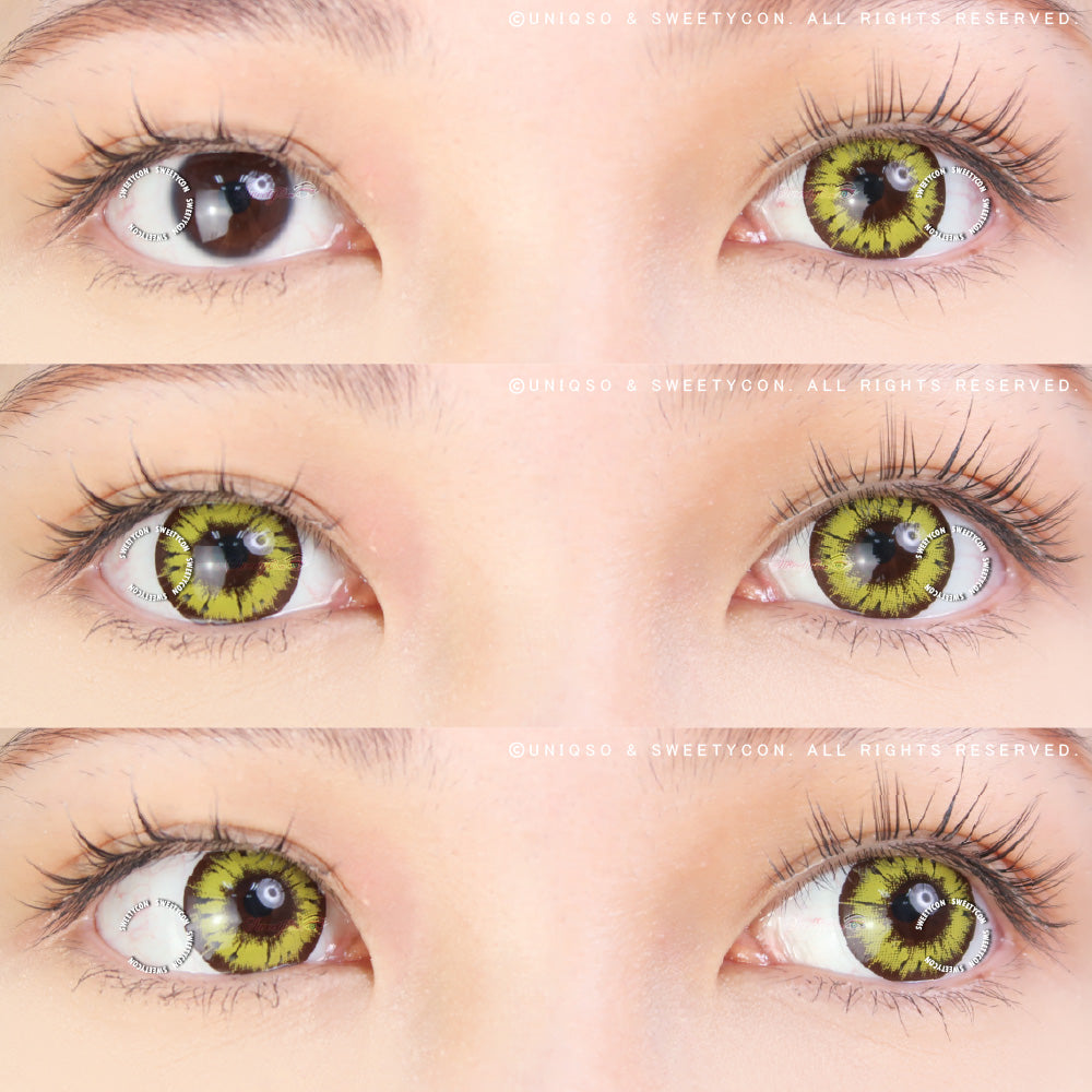 Sweety Akaten Yellow (1 lens/pack)-Colored Contacts-SweetyCon