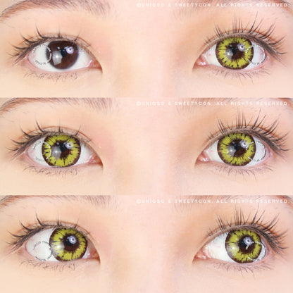 Sweety Akaten Yellow (1 lens/pack)-Colored Contacts-SweetyCon
