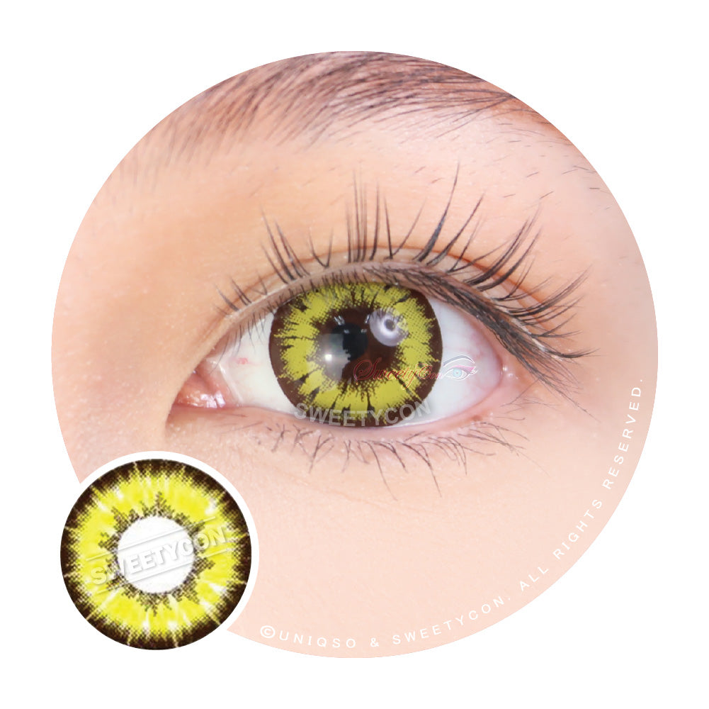 Sweety Akaten Yellow (1 lens/pack)-Colored Contacts-SweetyCon
