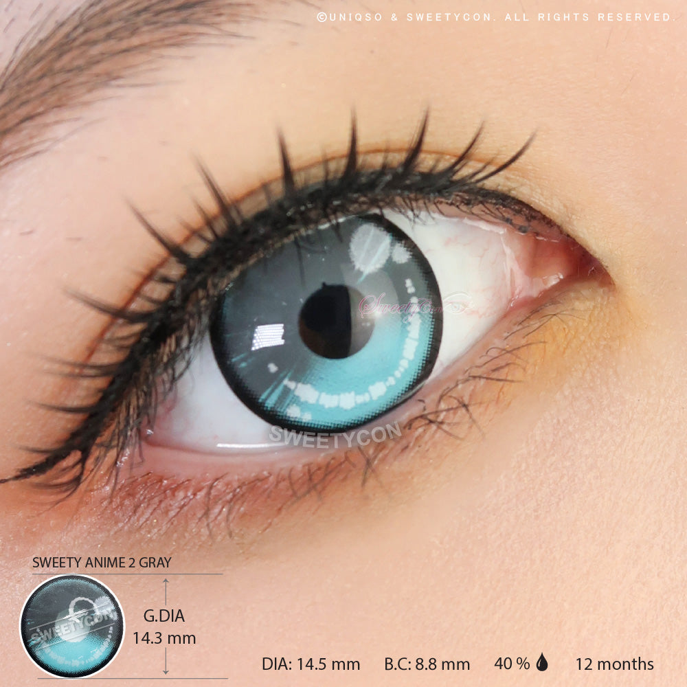 Sweety Anime 2 Gray Blue (1 lens/pack)-Colored Contacts-SweetyCon