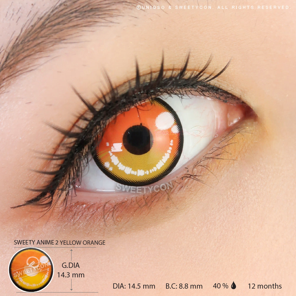 Sweety Anime 2 Yellow Orange (1 lens/pack)-Colored Contacts-SweetyCon