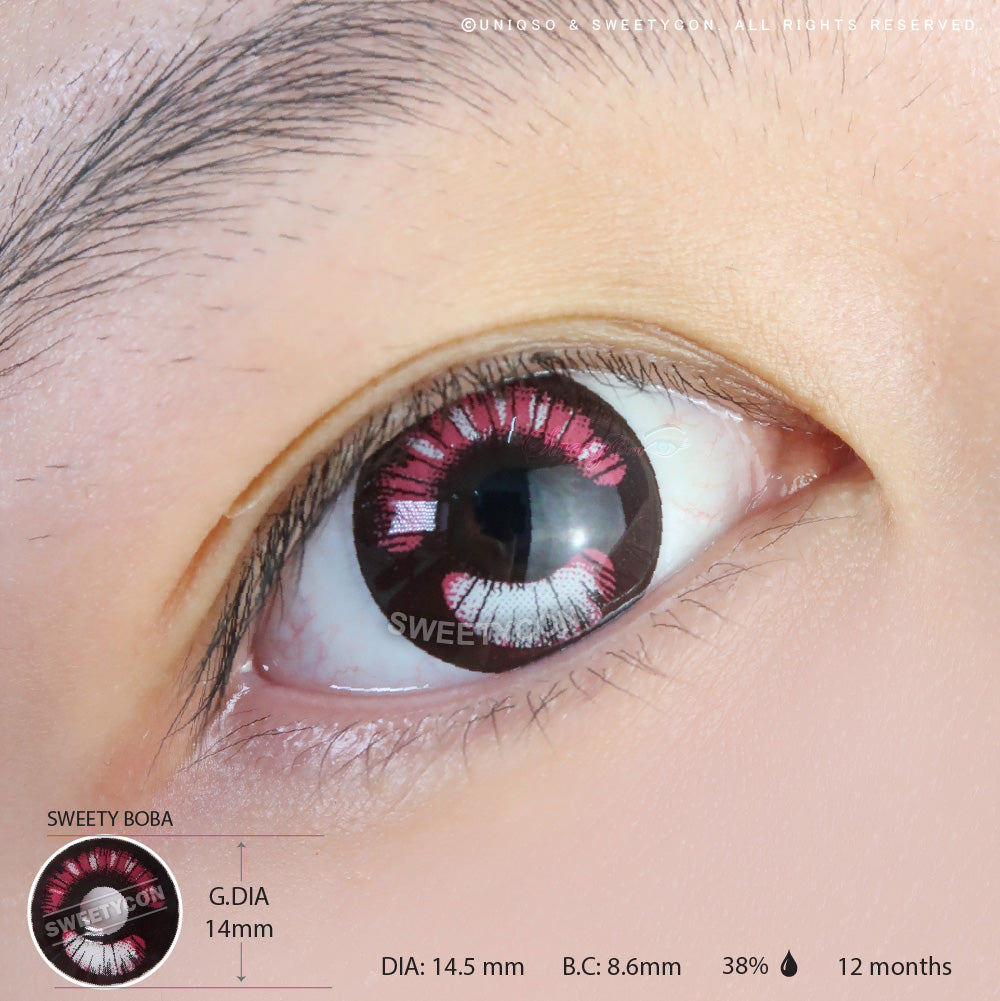 Sweety Anime Boba Violet (1 lens/pack)-Colored Contacts-SweetyCon