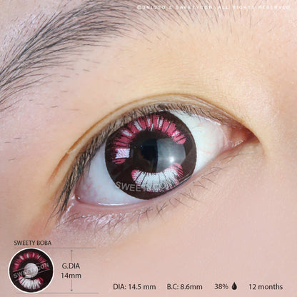 Sweety Anime Boba Violet (1 lens/pack)-Colored Contacts-SweetyCon