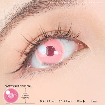 Sweety Anime Cloud Pink (1 lens/pack)-Colored Contacts-SweetyCon
