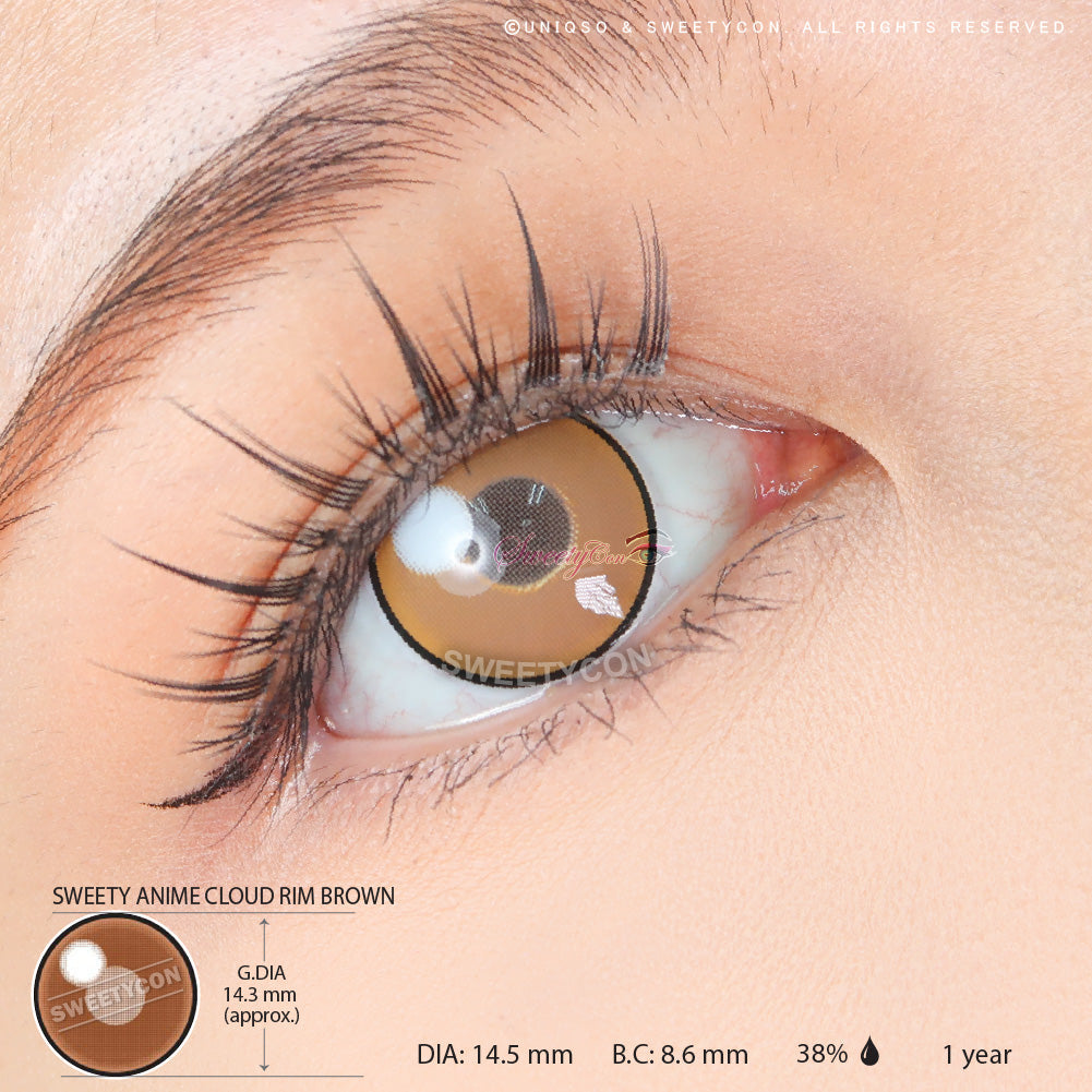 Sweety Anime Cloud Rim Brown (1 lens/pack)-Colored Contacts-SweetyCon