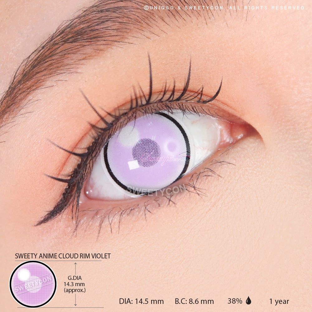 Sweety Anime Cloud Rim Violet (1 lens/pack)-Colored Contacts-SweetyCon