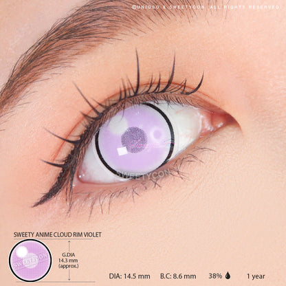 Sweety Anime Cloud Rim Violet (1 lens/pack)-Colored Contacts-SweetyCon