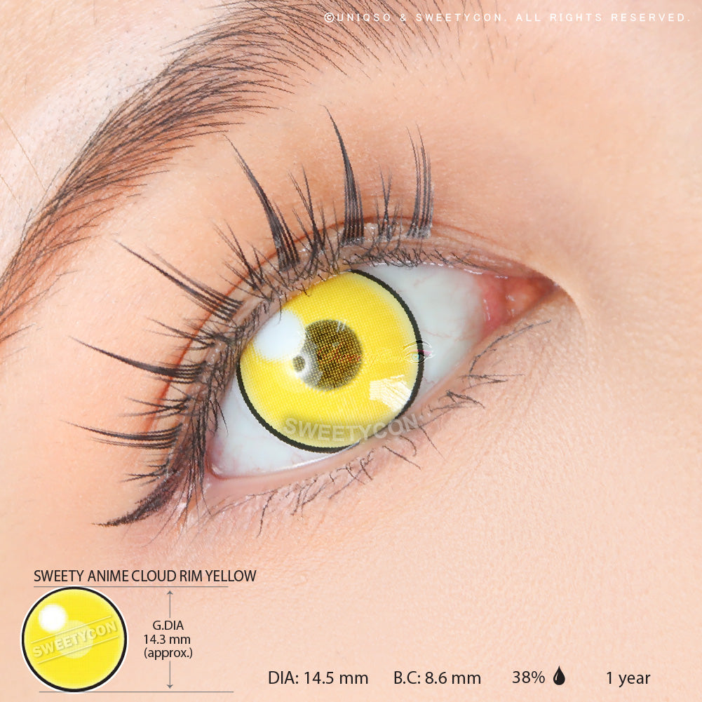 Sweety Anime Cloud Rim Yellow (1 lens/pack)-Colored Contacts-SweetyCon