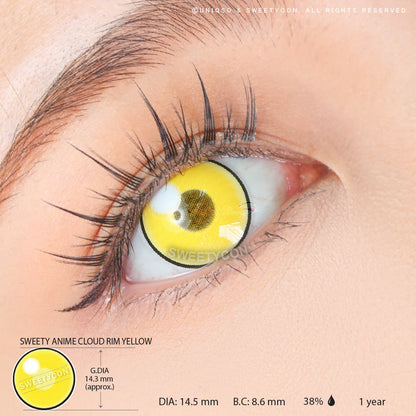 Sweety Anime Cloud Rim Yellow (1 lens/pack)-Colored Contacts-SweetyCon