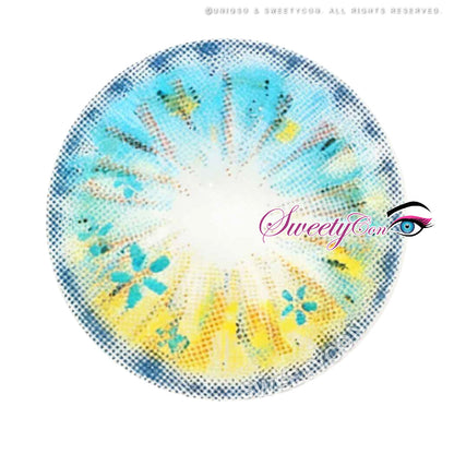 Sweety Anime Flower Blue (1 lens/pack)-Colored Contacts-SweetyCon