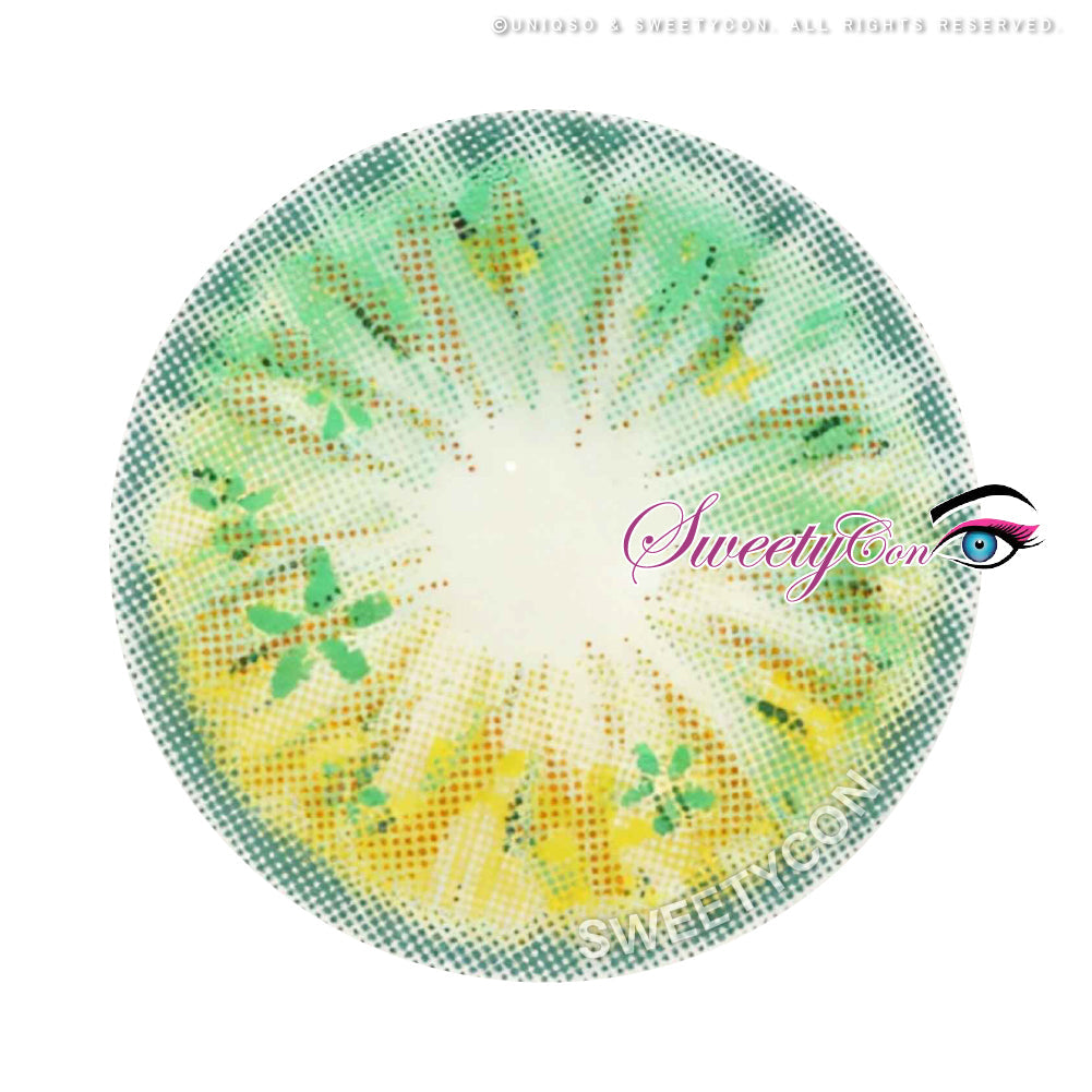 Sweety Anime Flower Green (1 lens/pack)-Colored Contacts-SweetyCon
