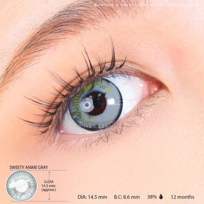 Sweety Anime Grey (1 lens/pack)-Colored Contacts-SweetyCon