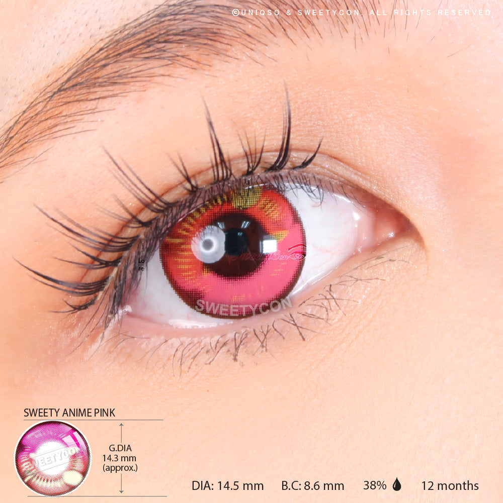 Sweety Anime Pink (1 lens/pack)-Colored Contacts-SweetyCon