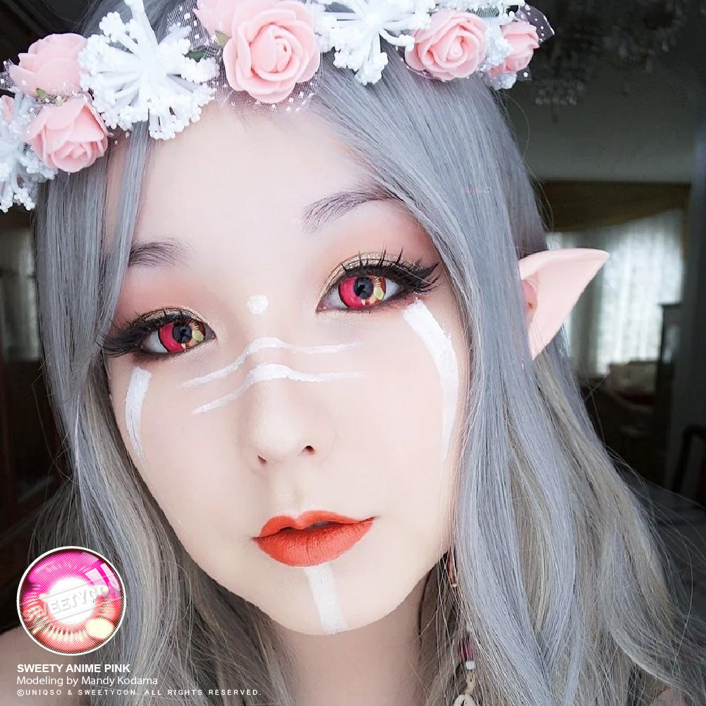 Sweety Anime Pink (1 lens/pack)-Colored Contacts-SweetyCon