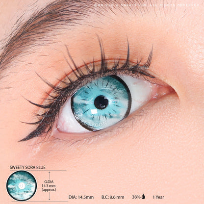 Sweety Anime Sora Blue (1 lens/pack)-Colored Contacts-UNIQSO
