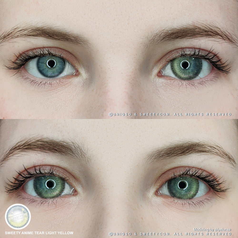 Sweety Anime Tear Light Yellow (1 lens/pack)-Colored Contacts-SweetyCon