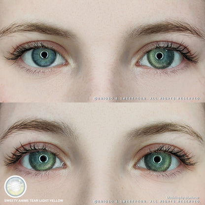 Sweety Anime Tear Light Yellow (1 lens/pack)-Colored Contacts-SweetyCon