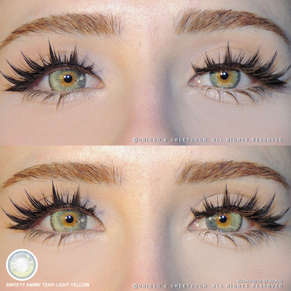 Sweety Anime Tear Light Yellow (1 lens/pack)-Colored Contacts-SweetyCon