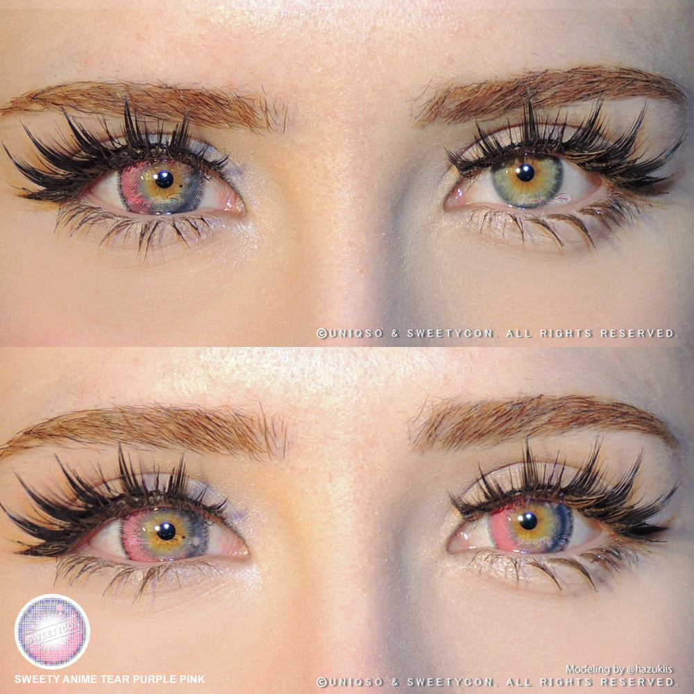 Sweety Anime Tear Purple Pink (1 lens/pack)-Colored Contacts-SweetyCon