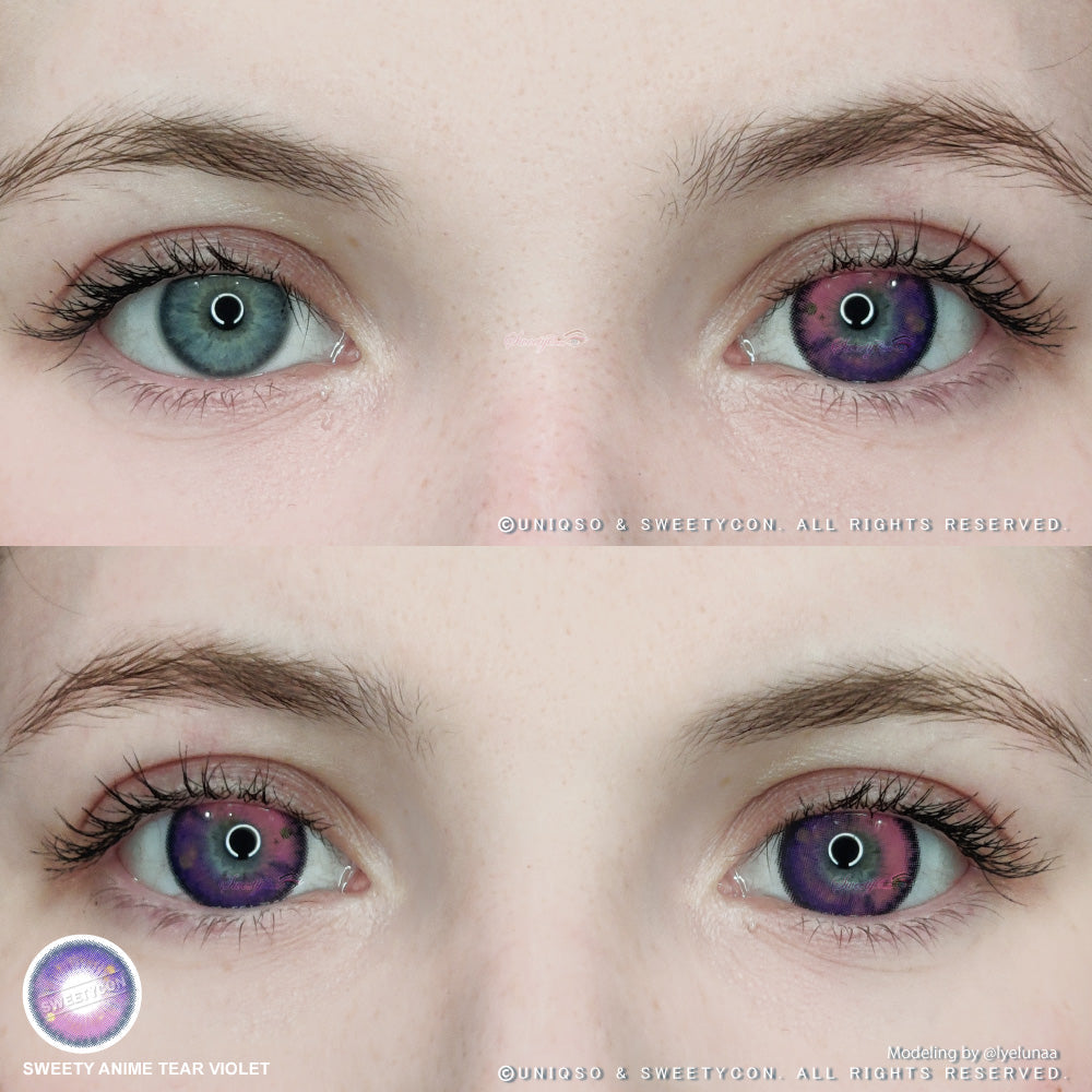 Sweety Anime Tear Violet (1 lens/pack)-Colored Contacts-SweetyCon