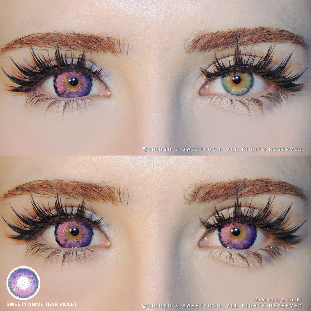 Sweety Anime Tear Violet (1 lens/pack)-Colored Contacts-SweetyCon