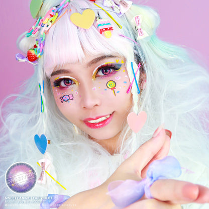 Sweety Anime Tear Violet (1 lens/pack)-Colored Contacts-SweetyCon