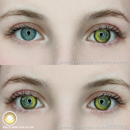 Sweety Anime Tear Yellow (1 lens/pack)-Colored Contacts-SweetyCon