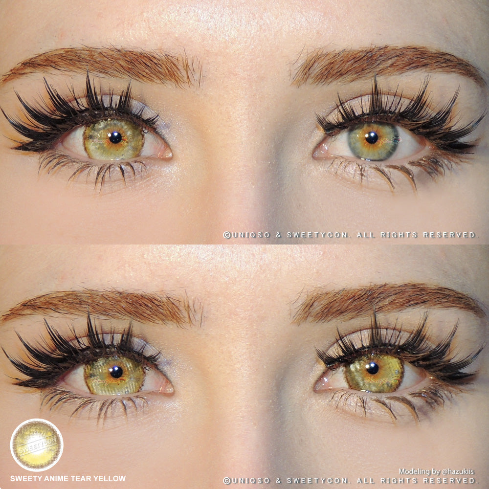 Sweety Anime Tear Yellow (1 lens/pack)-Colored Contacts-SweetyCon