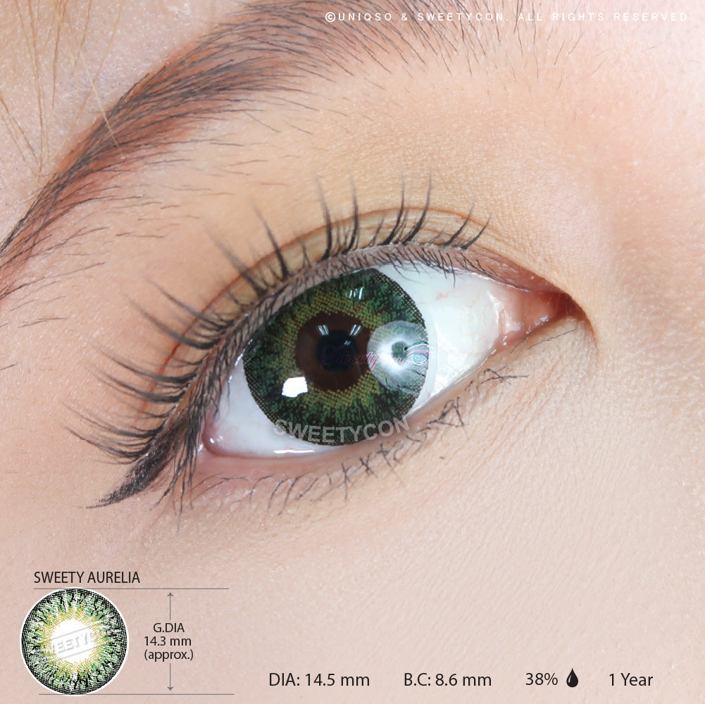 Sweety Aurelia Green (1 lens/pack)-Colored Contacts-SweetyCon