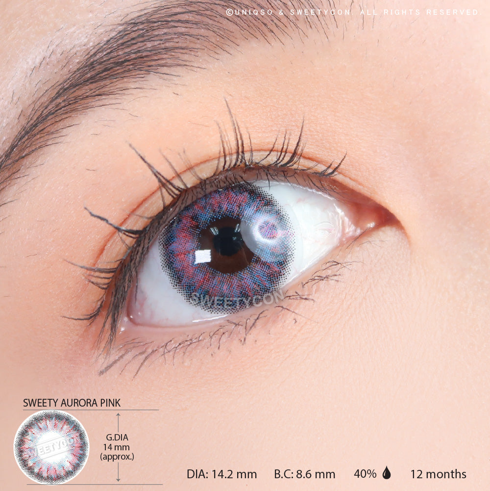 Sweety Aurora Pink (1 lens/pack)-Colored Contacts-SweetyCon